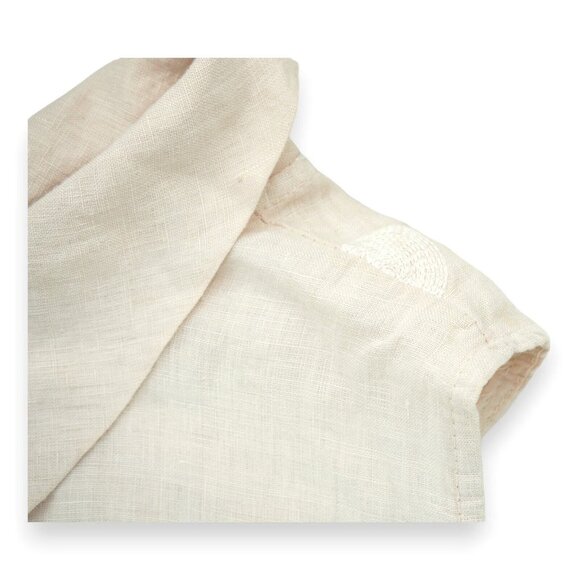 NWT Puro Lino Dress Women 3X Linen Shift Italy Work Party Dots‎ Beige Sleeveless - Picture 5 of 10